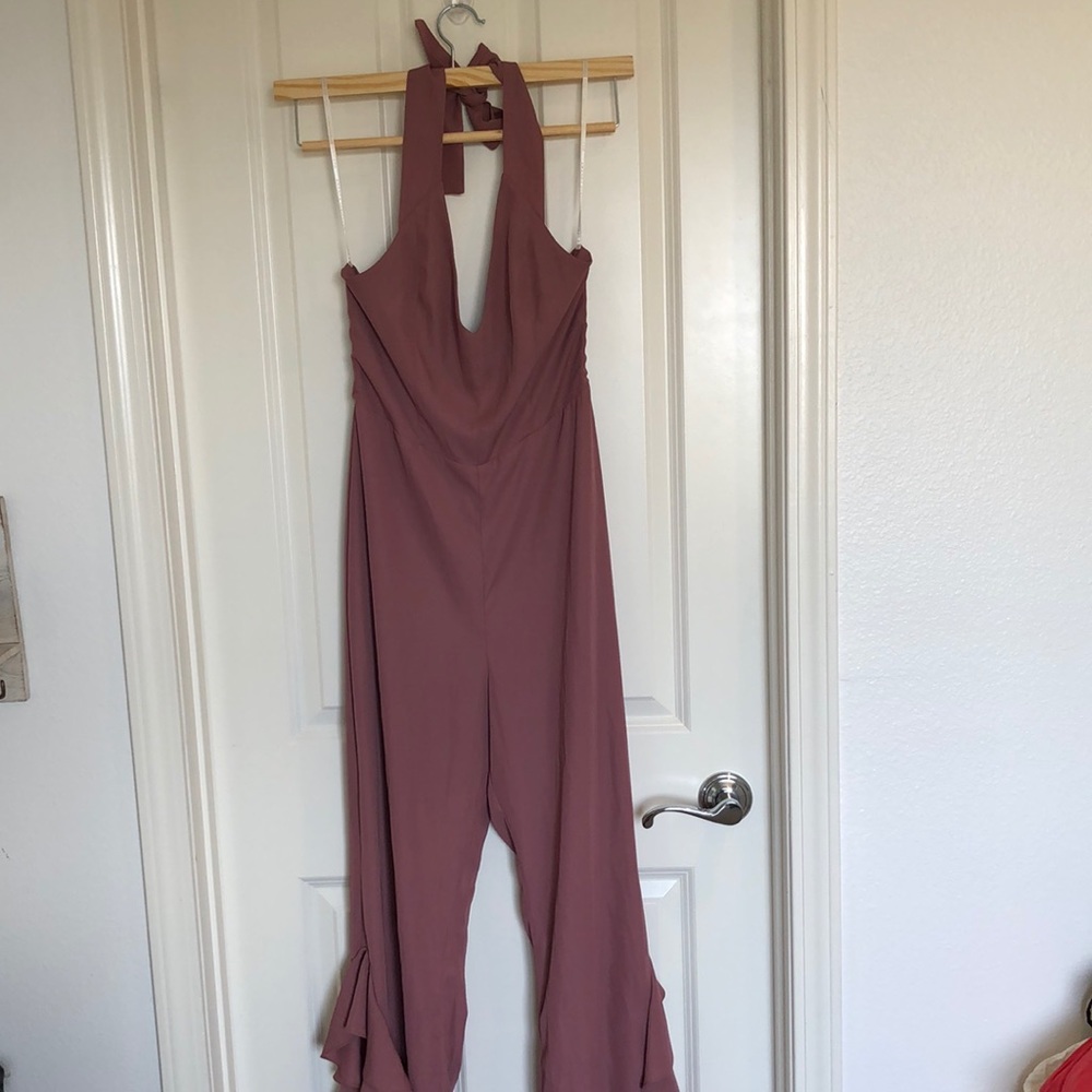 NWOT ROSE HALTERED JUMPSUIT